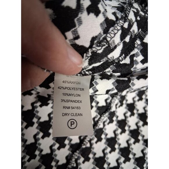 Calvin Klein Womens Houndstooth Sheath Dress Size 14 Black & White Sleeveless - Picture 8 of 8